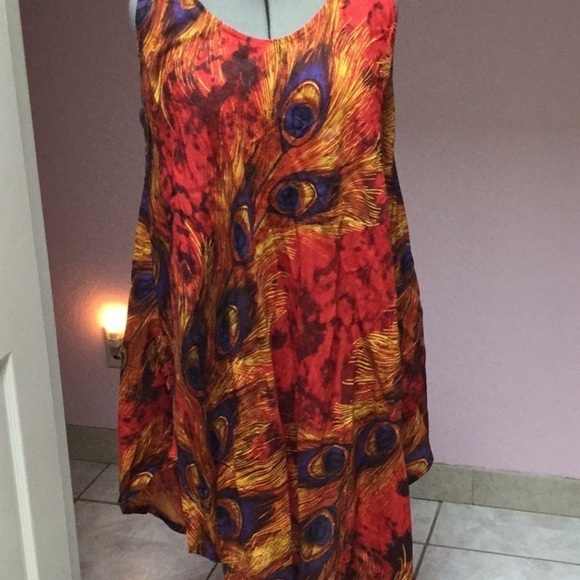 q  casual multi color geometric one size dress - Picture 1 of 2